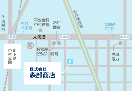 森部商店までのmap