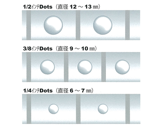 グルードットの大きさ3種類